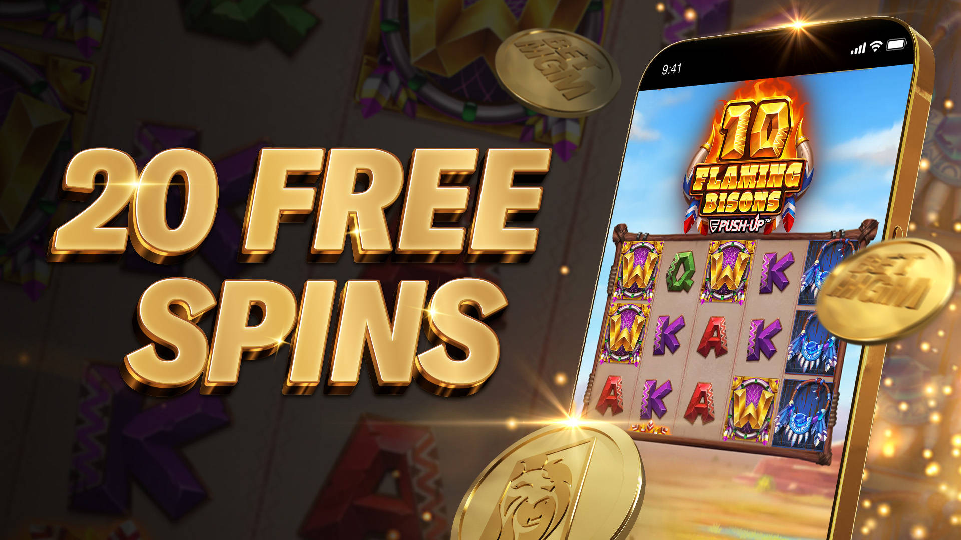 10 FLAMING BISONS FREE SPINS