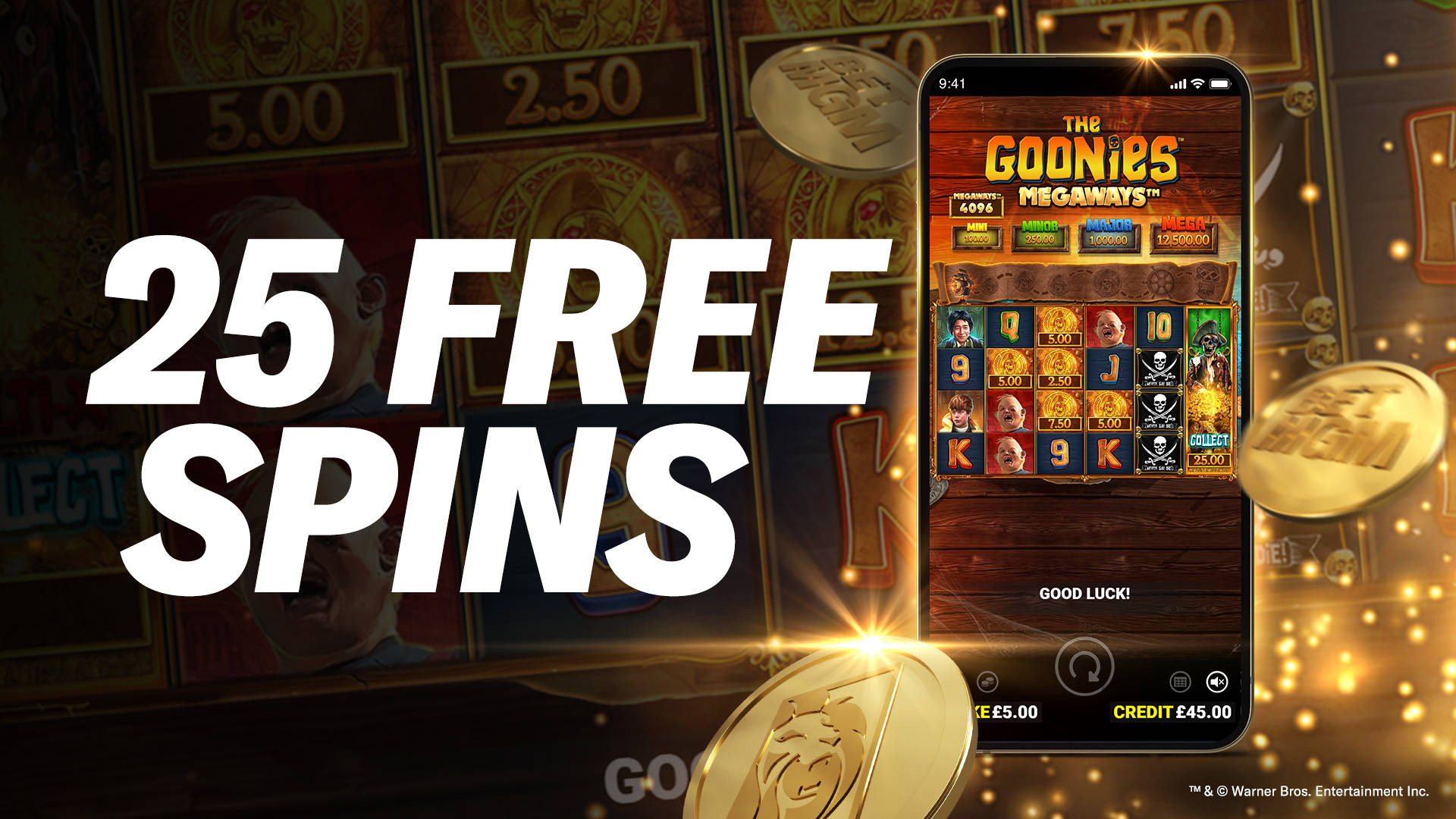 25 FREE SPINS ON THE GOONIES MEGAWAYS