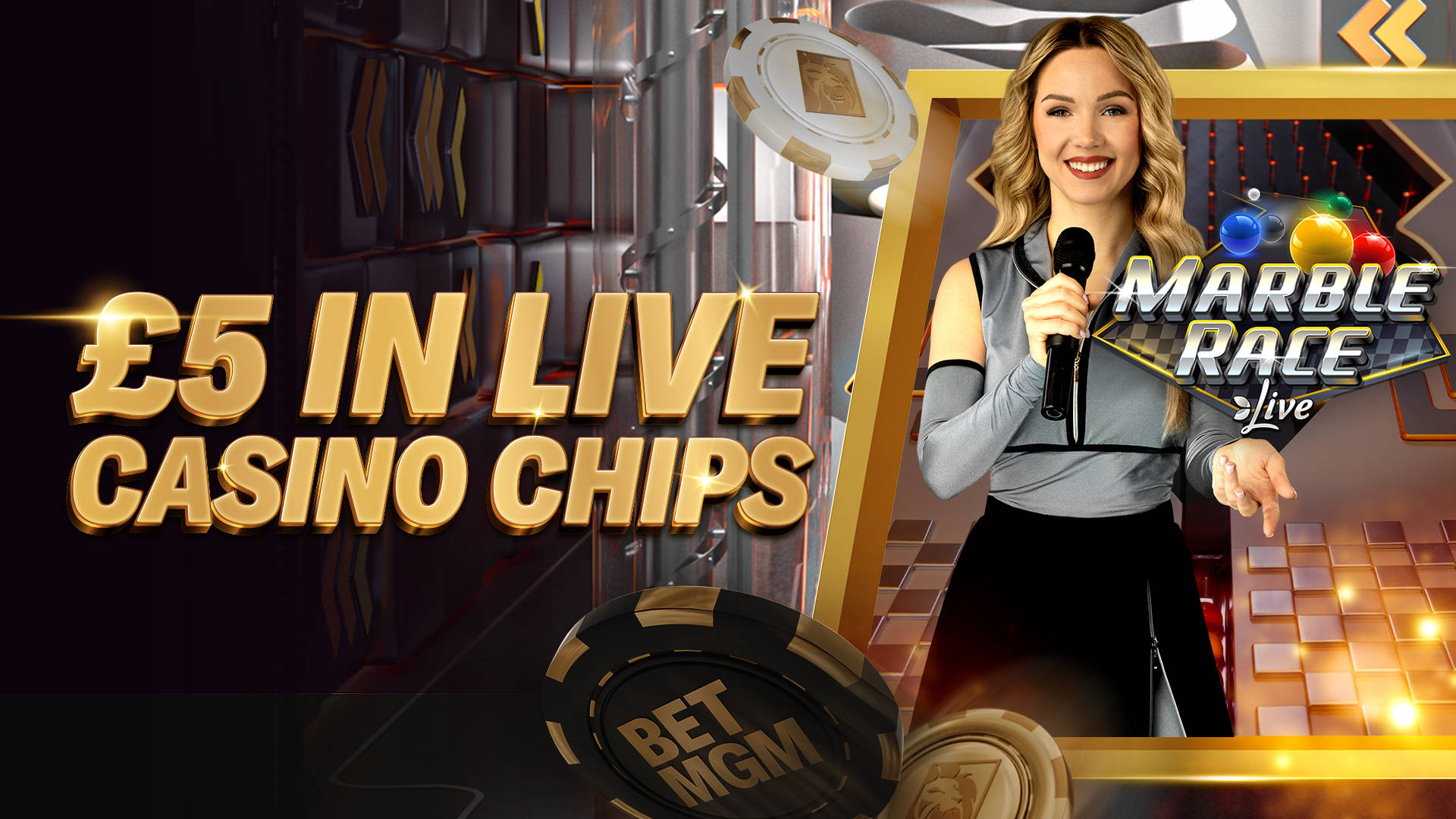 £5 IN LIVE CASINO CHIPS