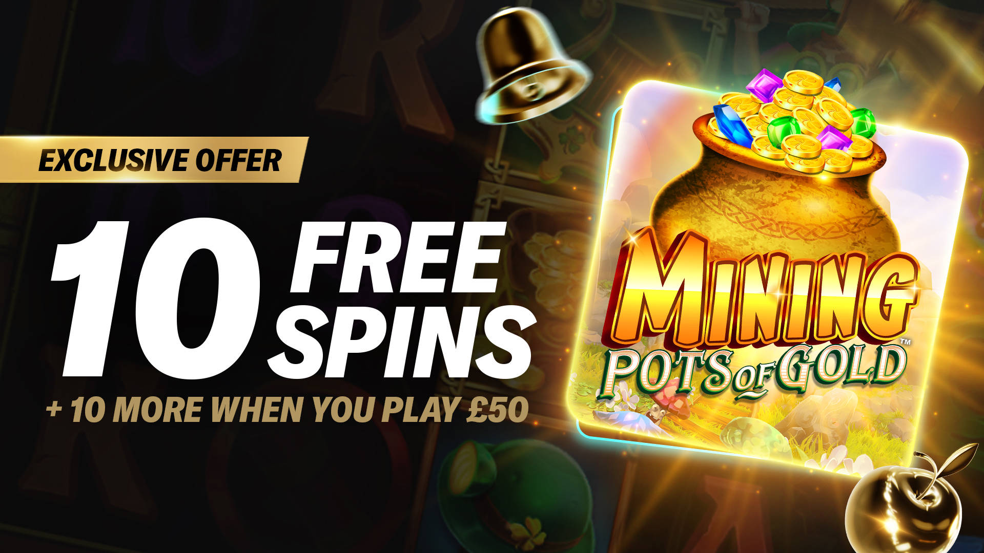 10 Free Spins on Mining Pots of Gold
