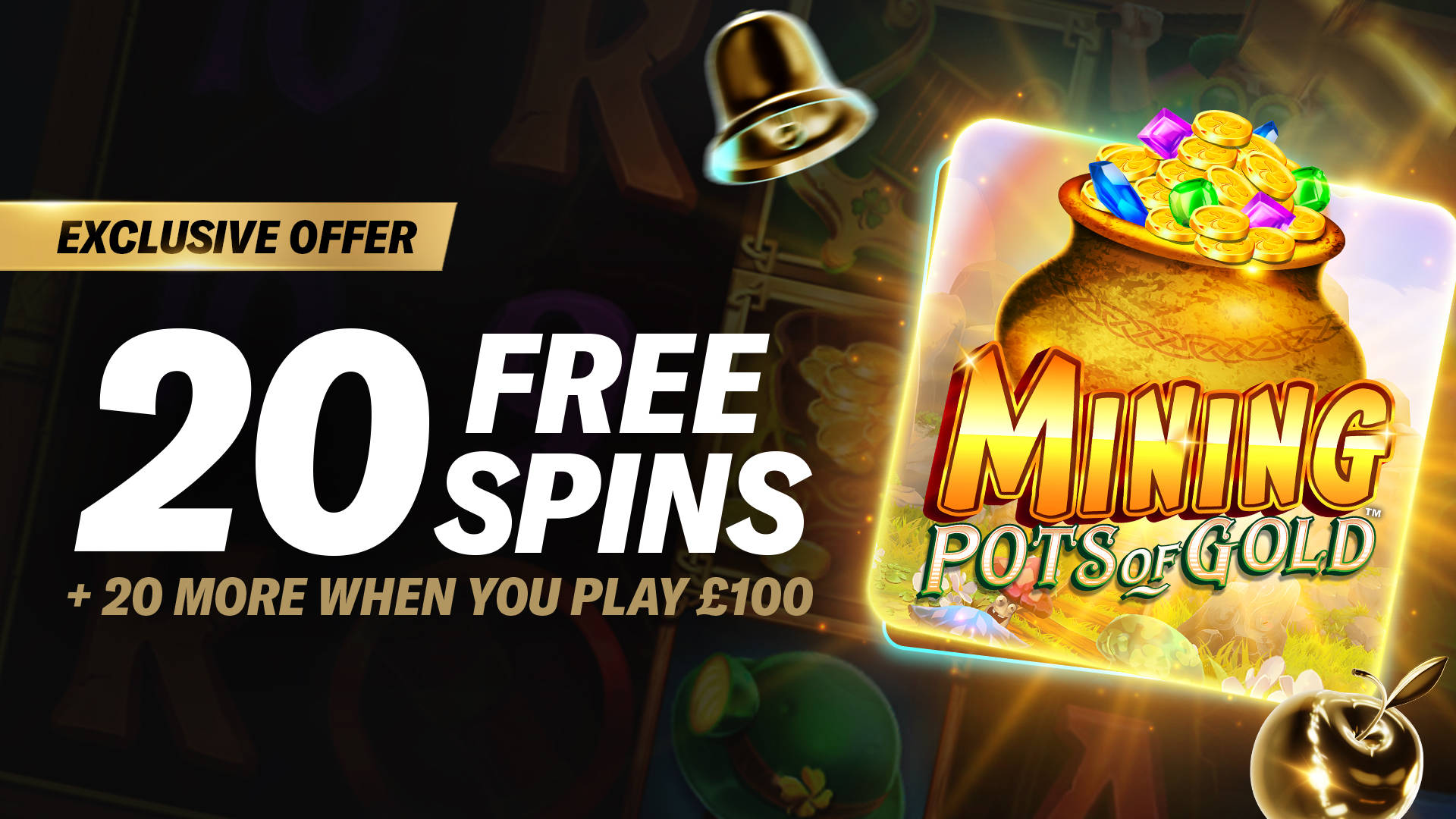 20 Free Spins on Mining Pots of Gold