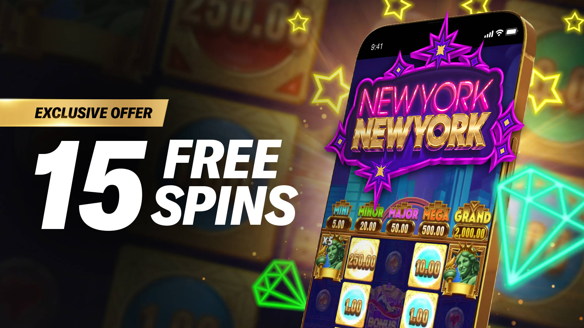 15 FREE SPINS NEW YORK NEW YORK