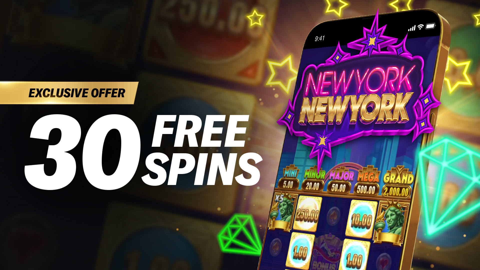 30 FREE SPINS NEW YORK NEW YORK