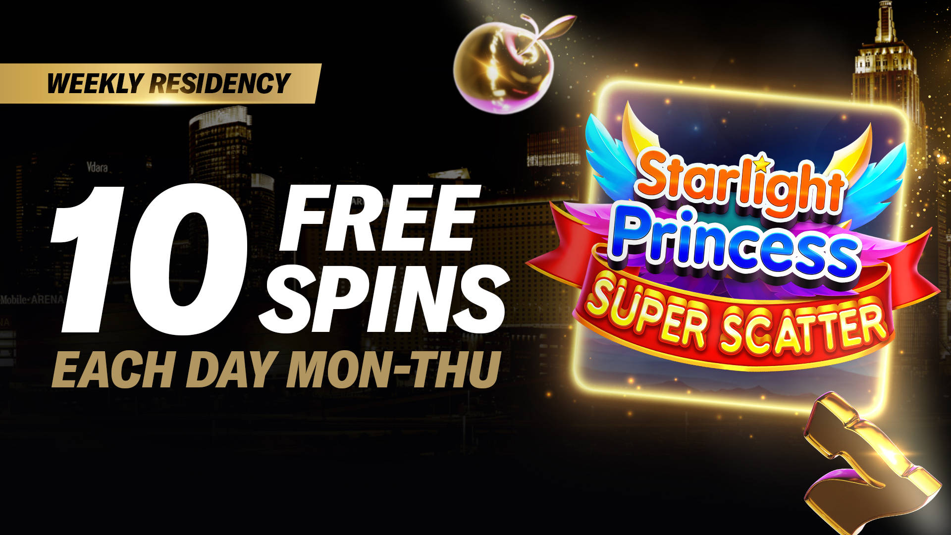 Weekly Residency Free Spins on Starlight Princess Super Scatter
