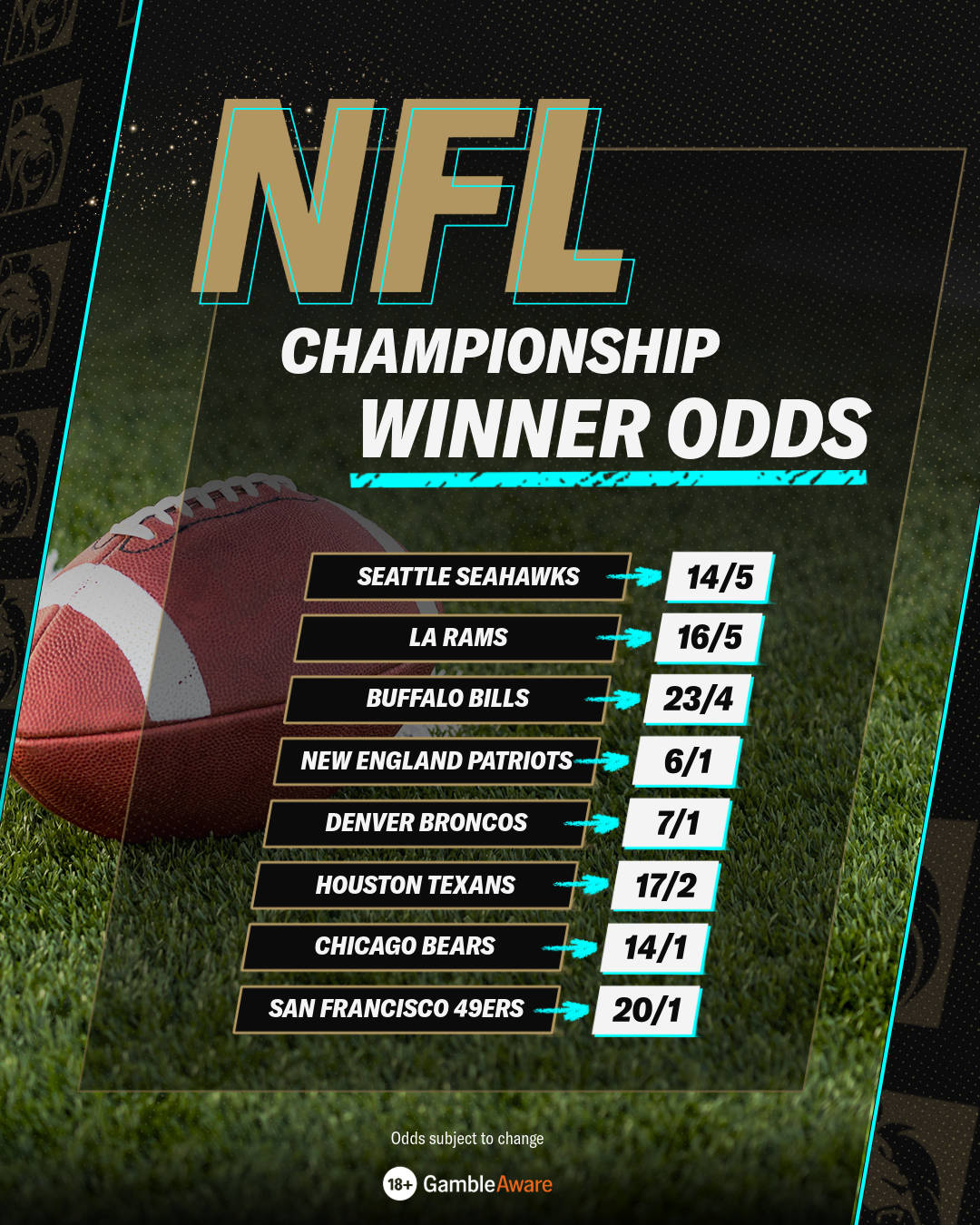 NFL Championship winner odds