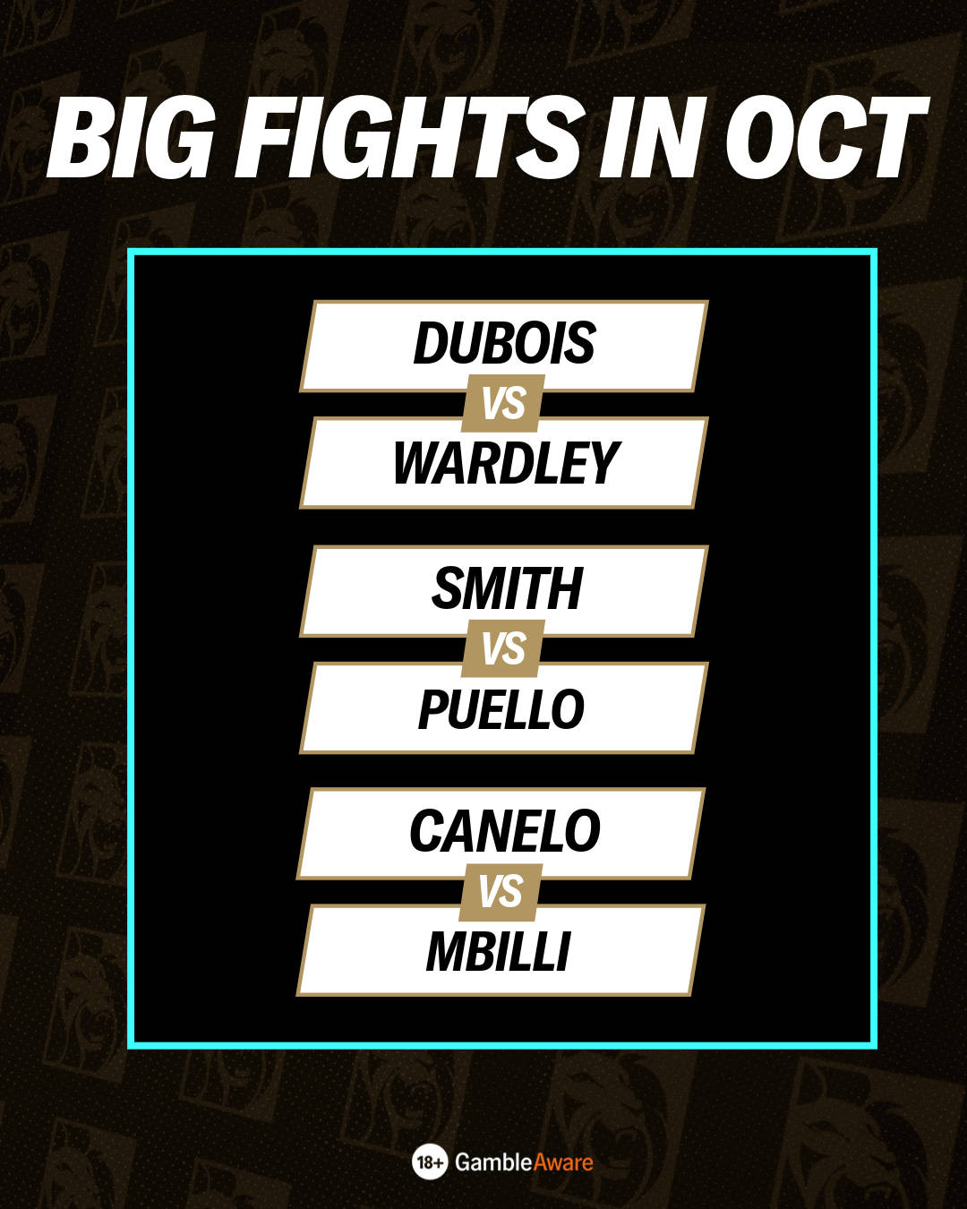 Big Fights coming up in October