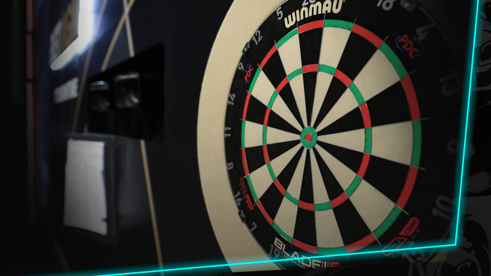 Winmau dartboard on BetMGM Premier League stage