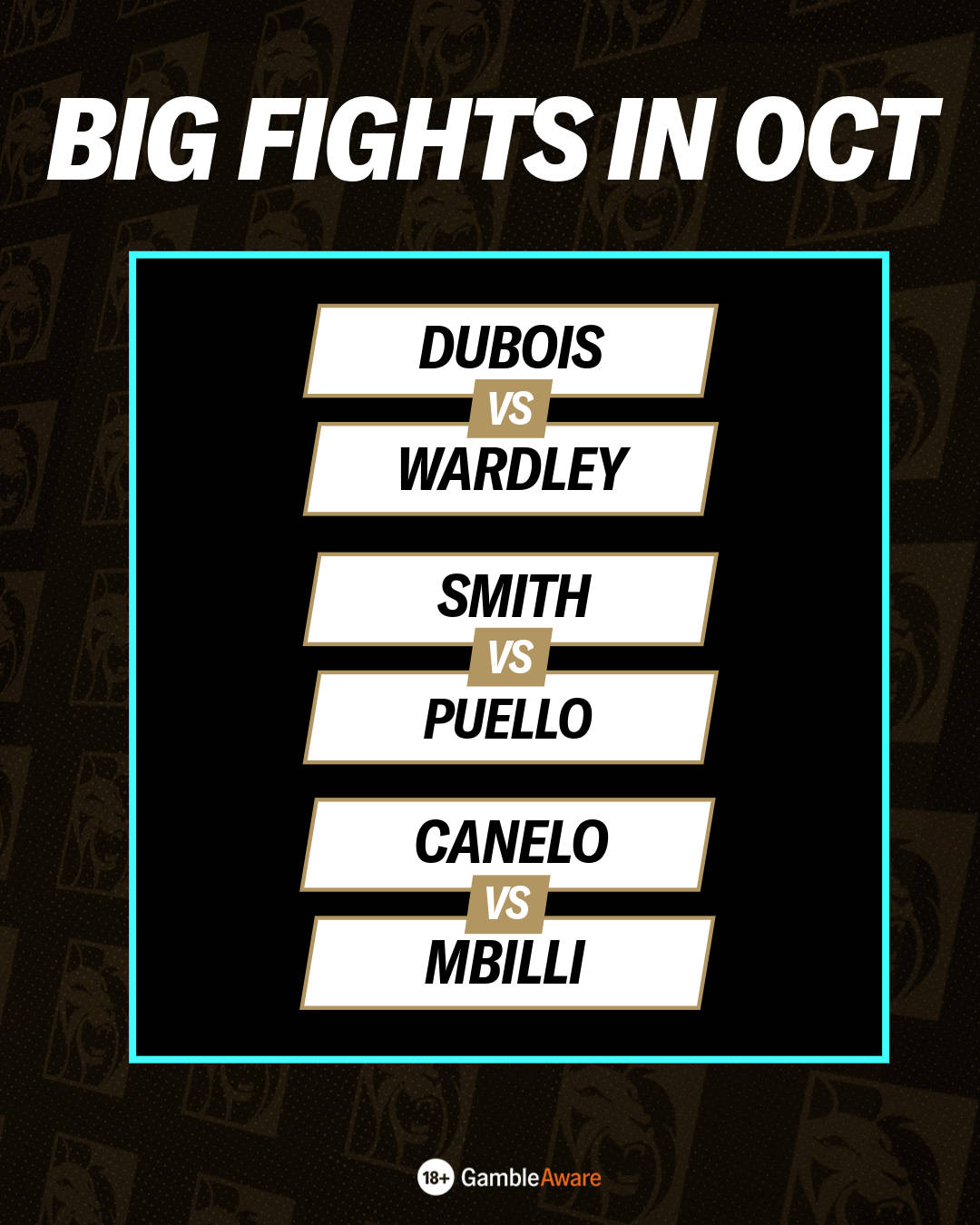 Fight schedule in October