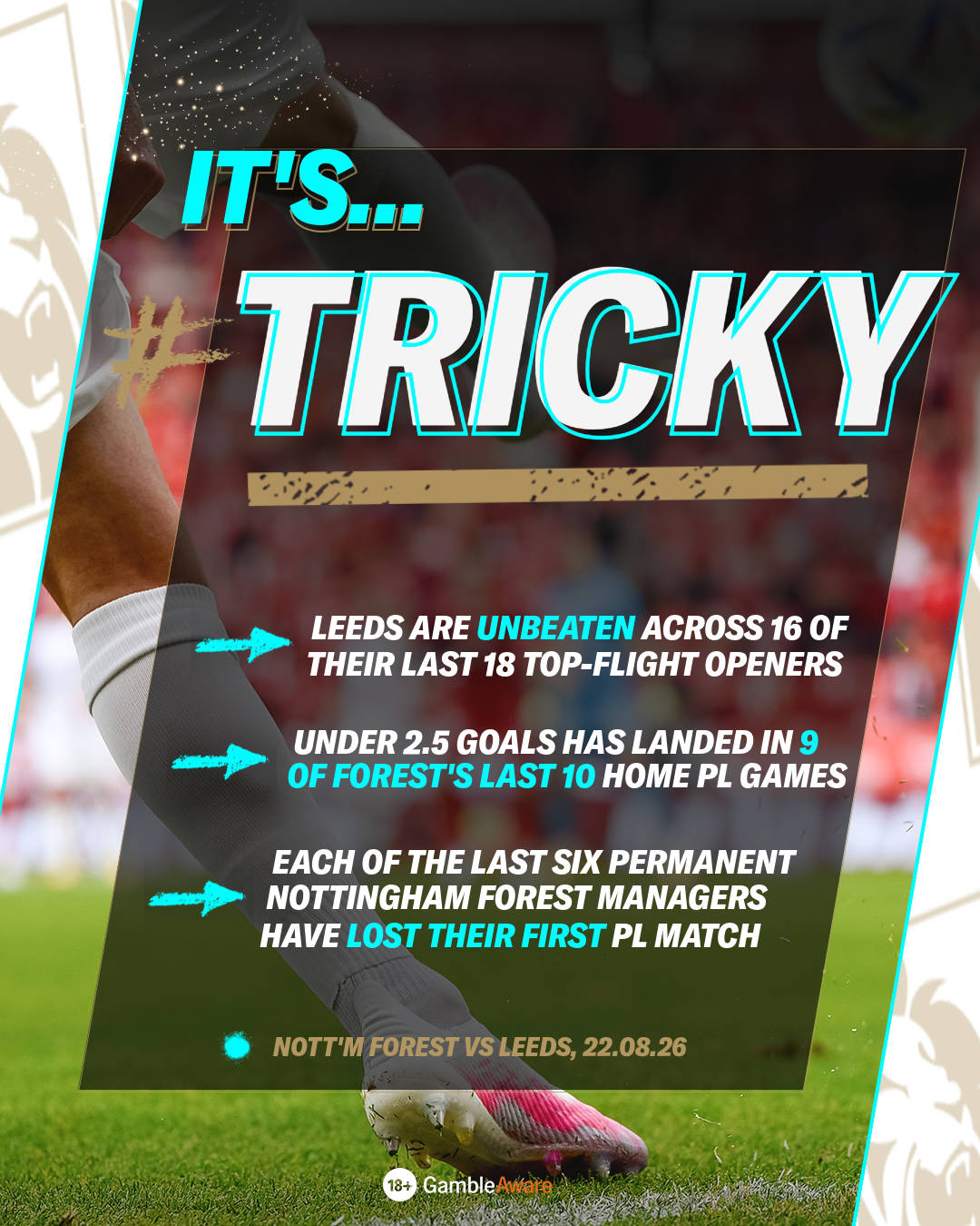 Stat inforgraphic for Leeds and Nottingham Forest