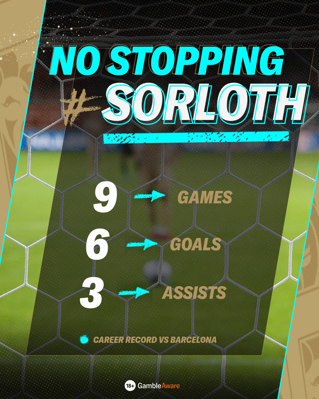 Sorloth stats vs Barcelona