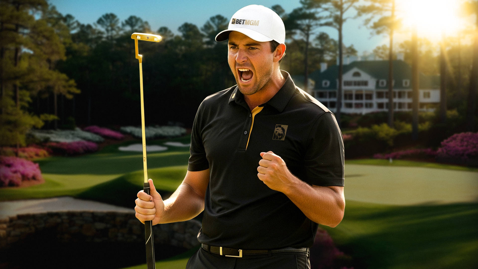 Golfer with BetMGM branding