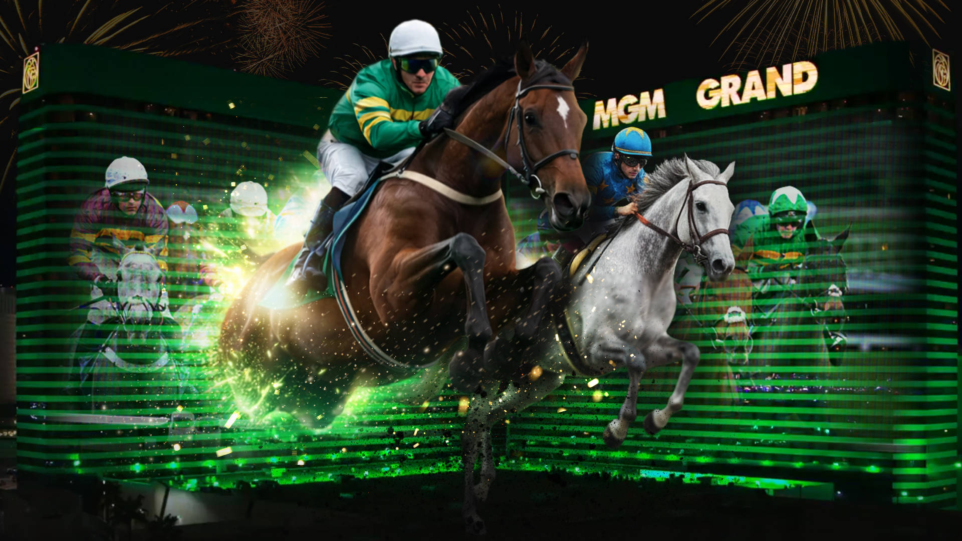 Horses racing on the MGM Grand