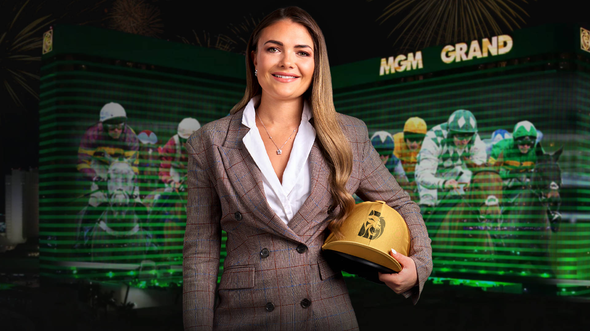 Megan Nicholls in front of the MGM Grand