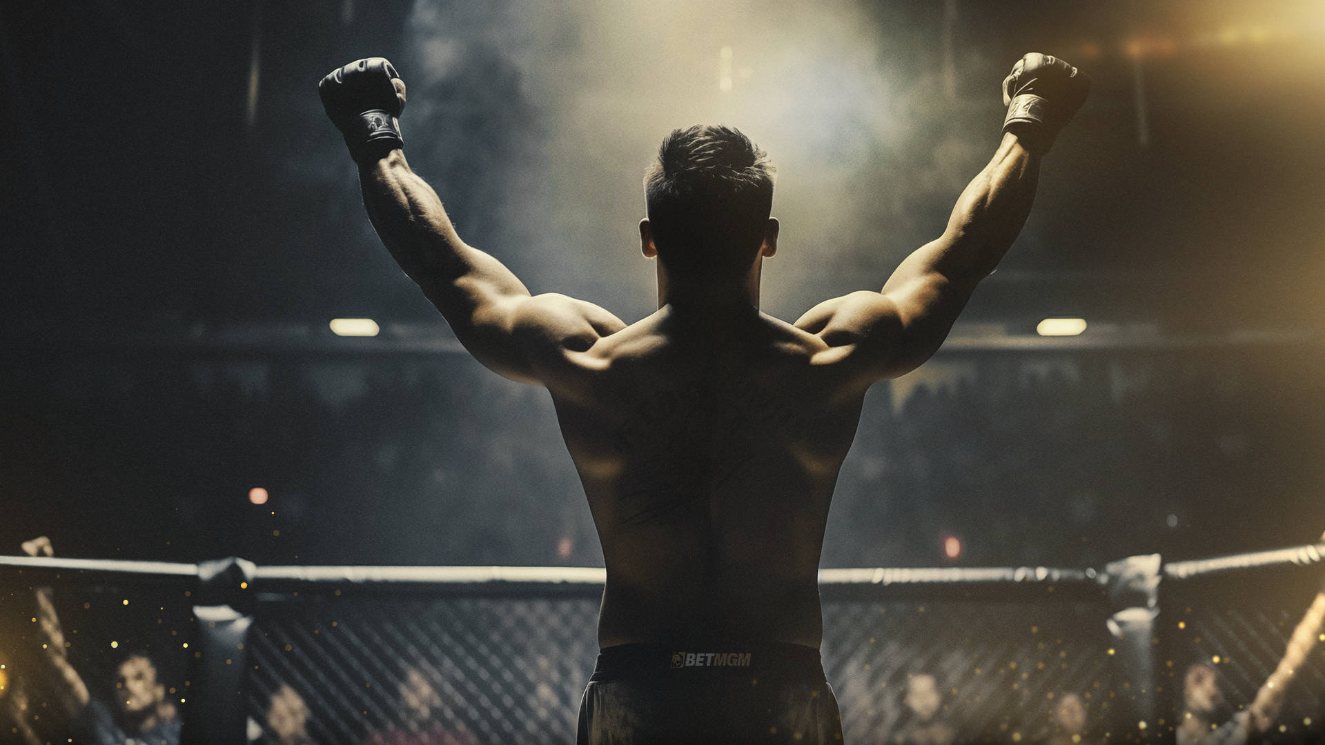 MMA fighter posing in victory