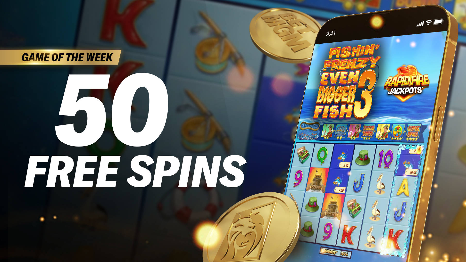 Game of the Week: Get 50 Free Spins on a mobile slot game.