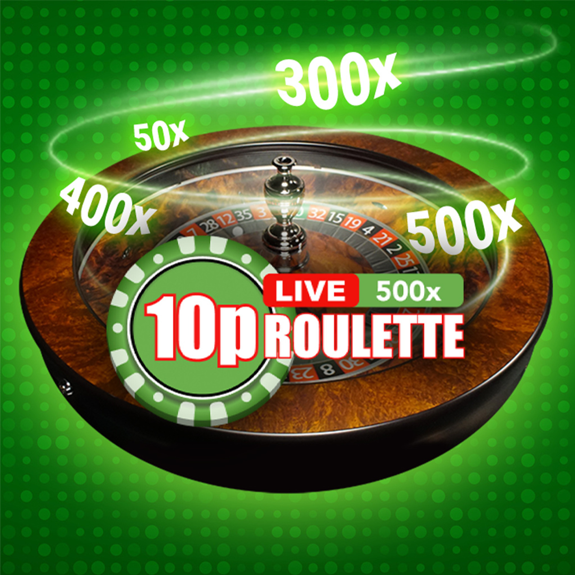 10p Roulette 500x Live