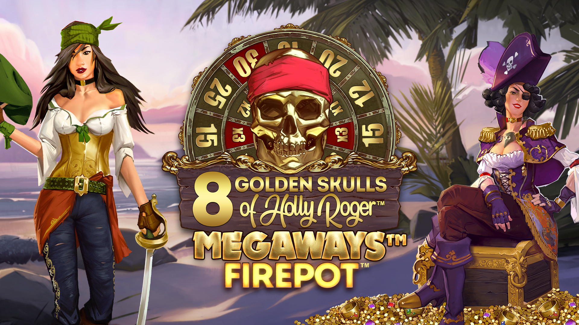 8 Golden Skulls of Holly Roger MEGAWAYS